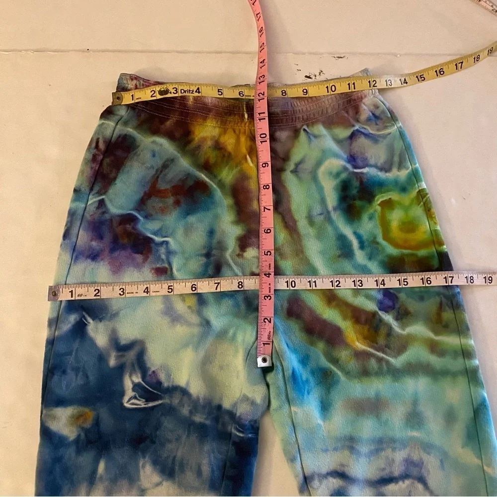 Aritzia Babaton Tie Dye Sweat Pants Womens Size XS High Rise Organic Cotton Blue - Picture 2 of 10
